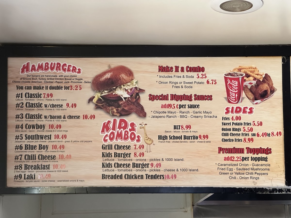 Corner Burger Menu - Image 1